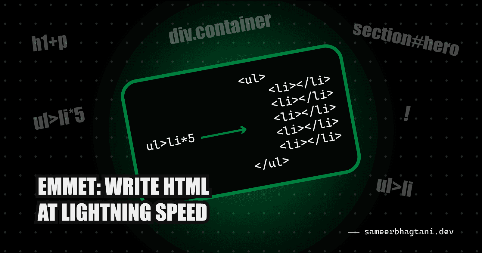 Emmet for HTML: Write HTML at Lightning Speed