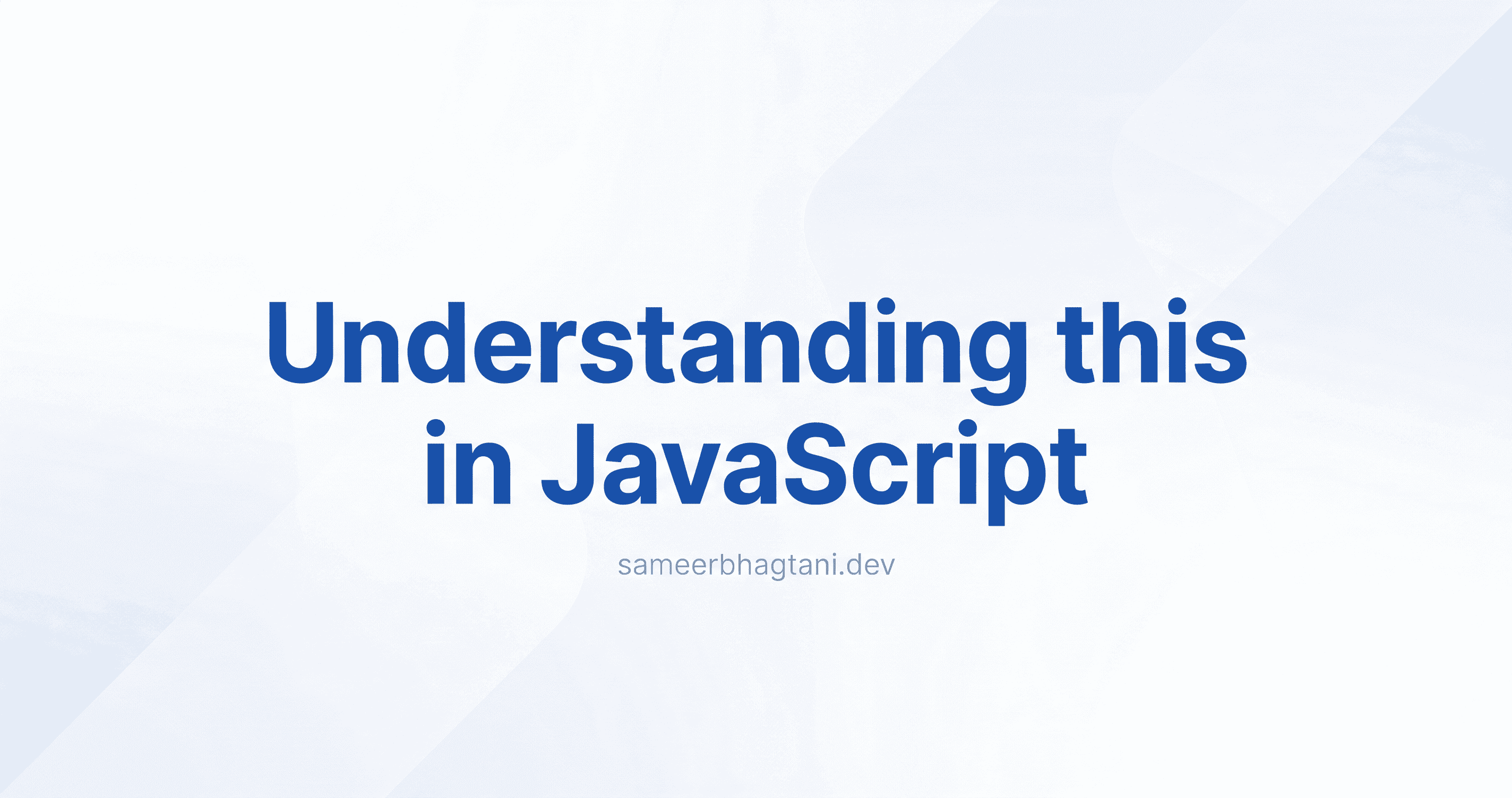 Understanding this in JavaScript